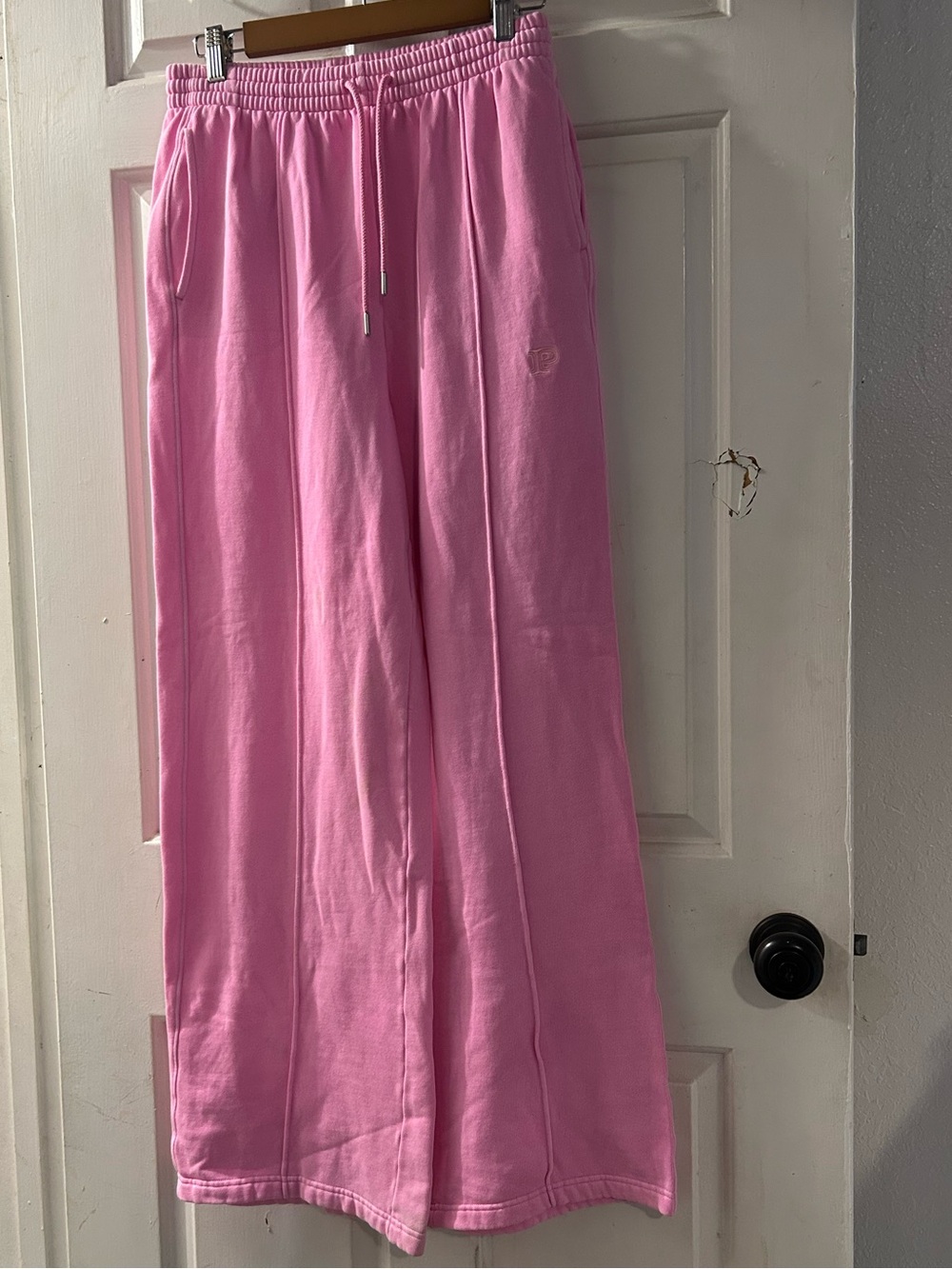 PINK Victoria's Secret Bubblegum Pink Wide-Leg Drawstring Pants